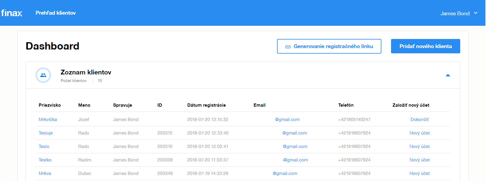 Dashboard Finax