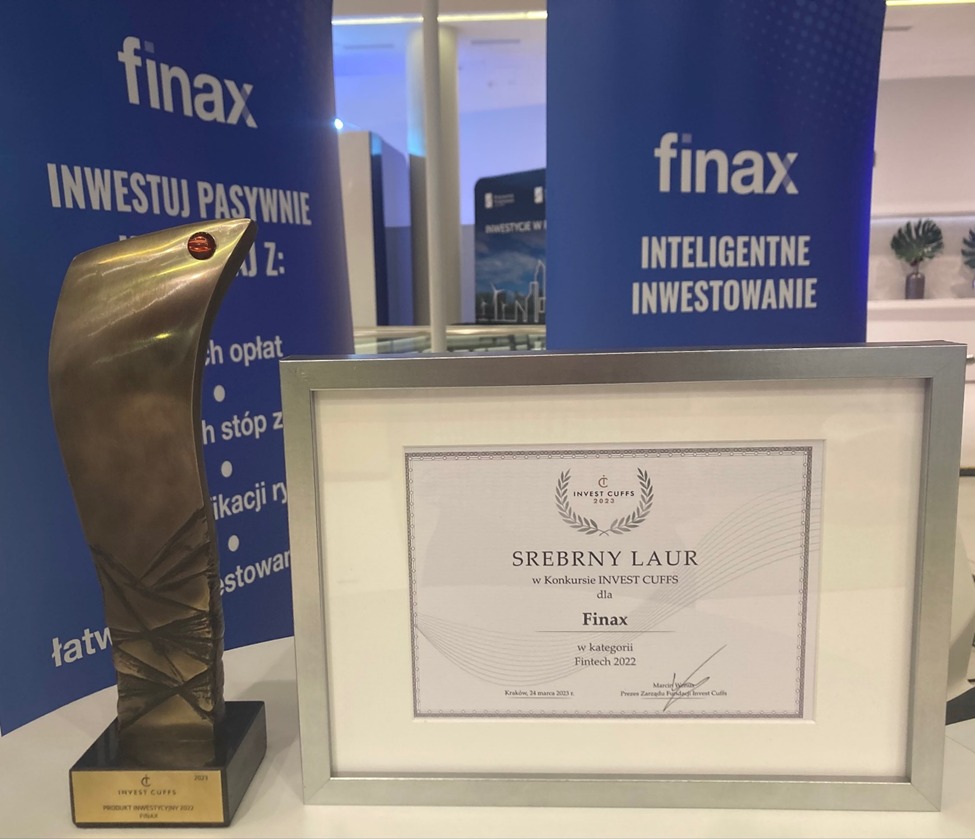 Finax je Investičním produktem roku Invest Cuffs 2023 | Finax.eu