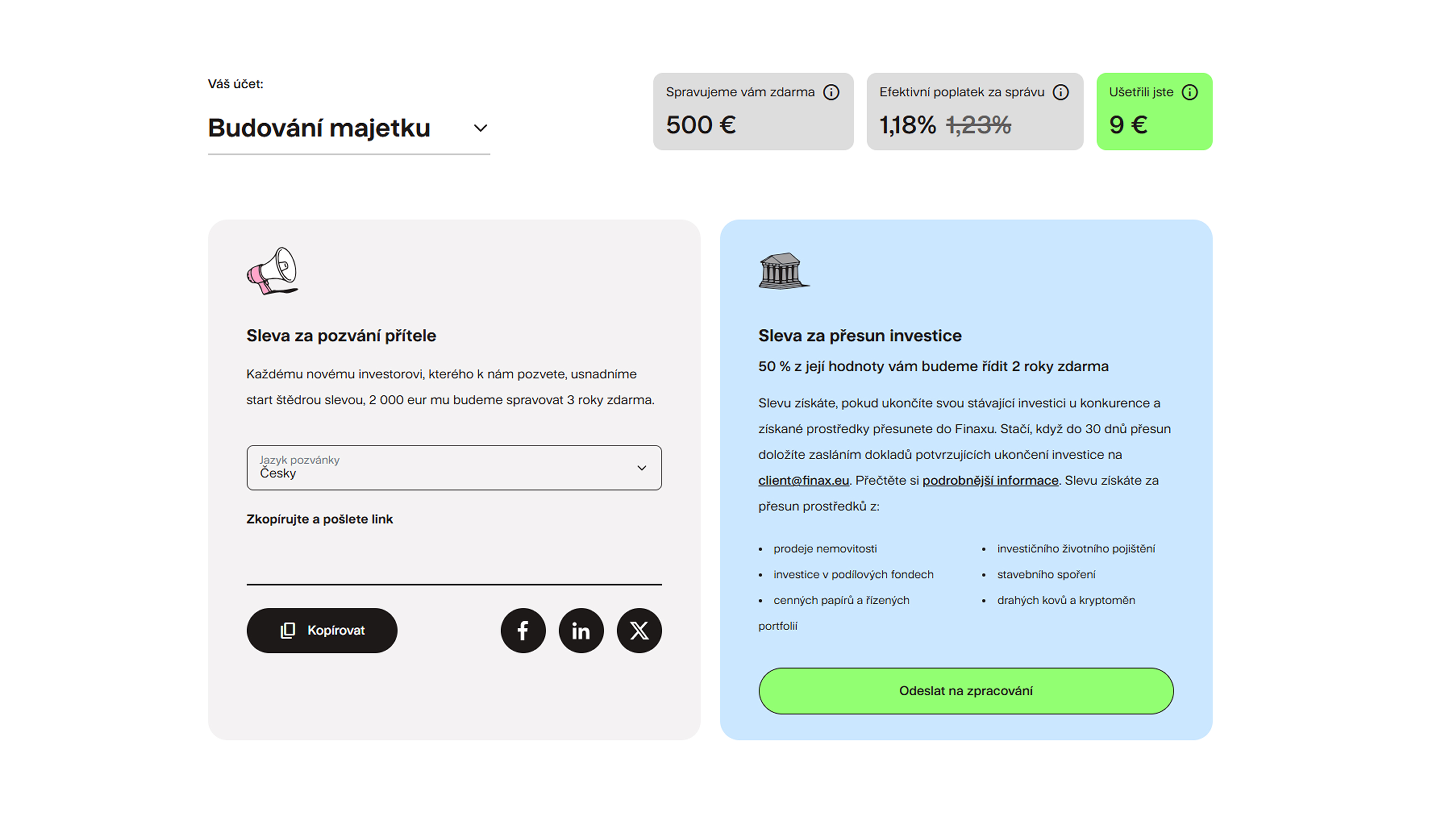 Budovani majetku Finax.eu
