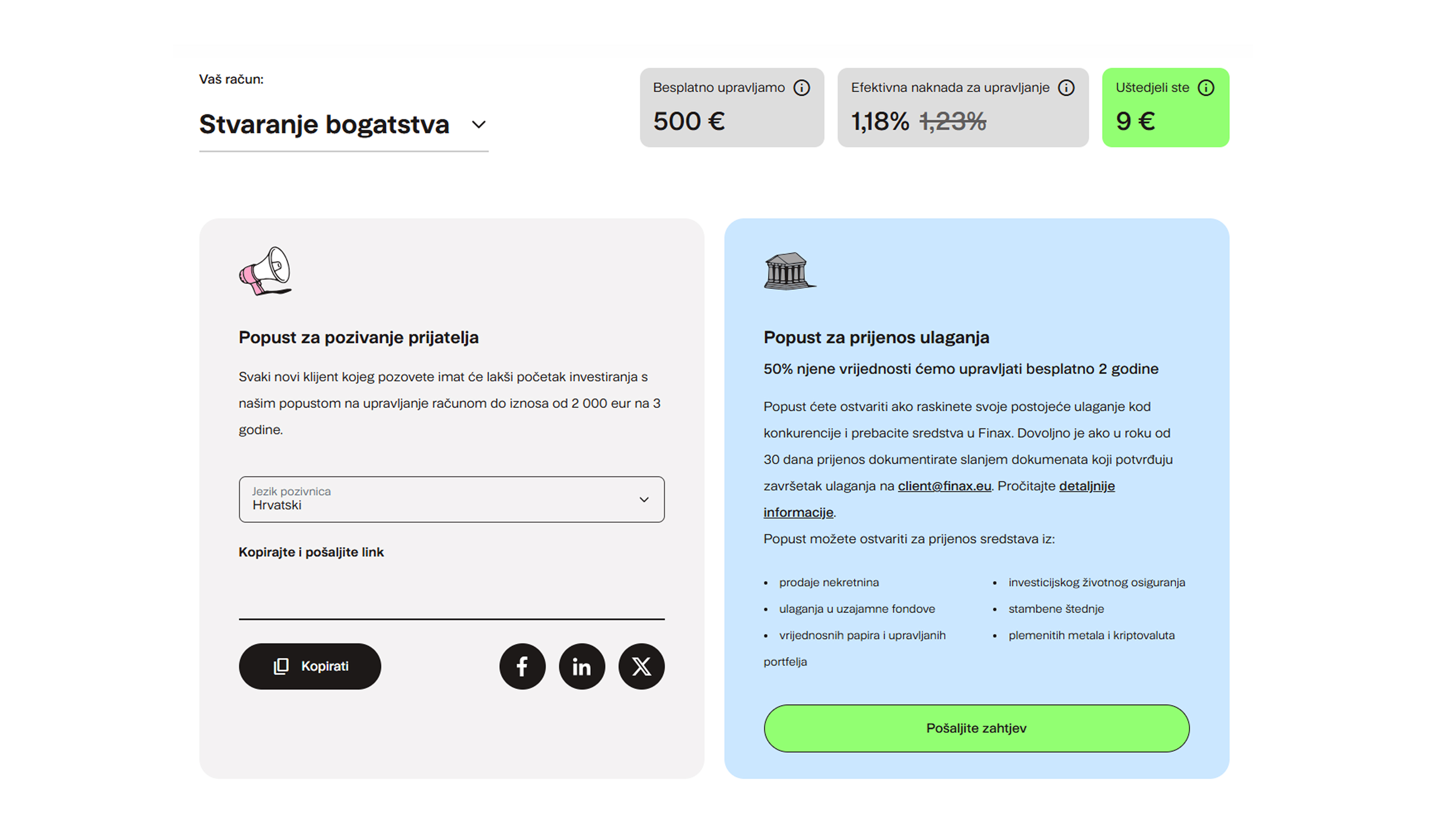 Stvarna naknada Finaxa: koliko klijenti zaista plaćaju | Finax.eu