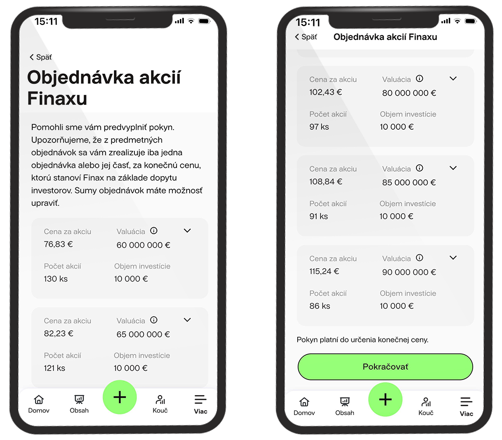 Objednávky akcií Finaxu | Finax.sk