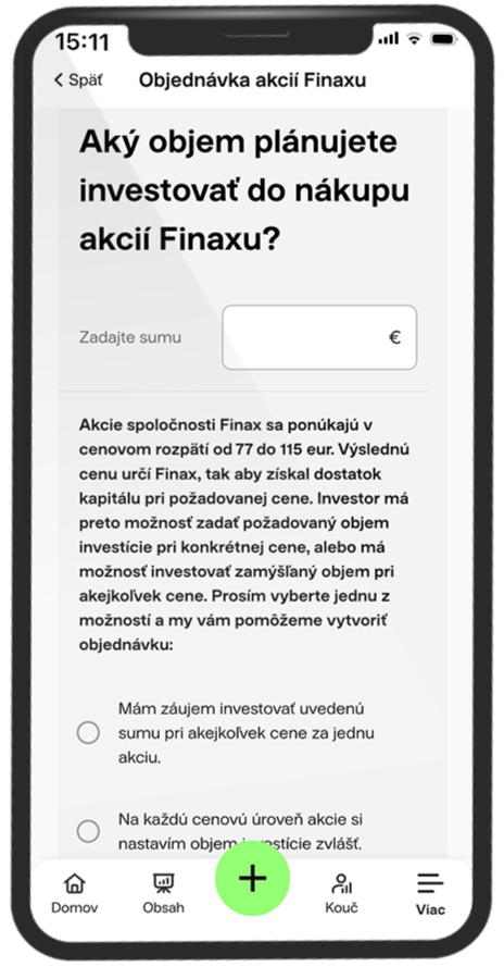 Plánovaný objem akcií Finaxu | Finax.sk
