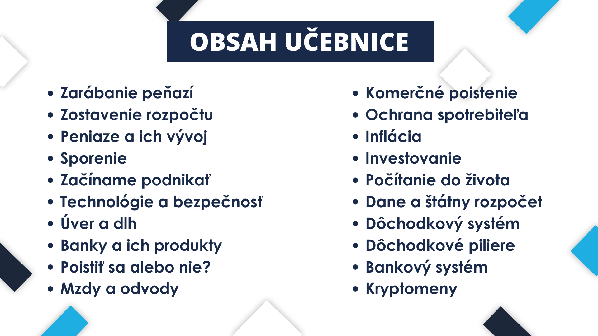 obsah učebnice | Finax.sk