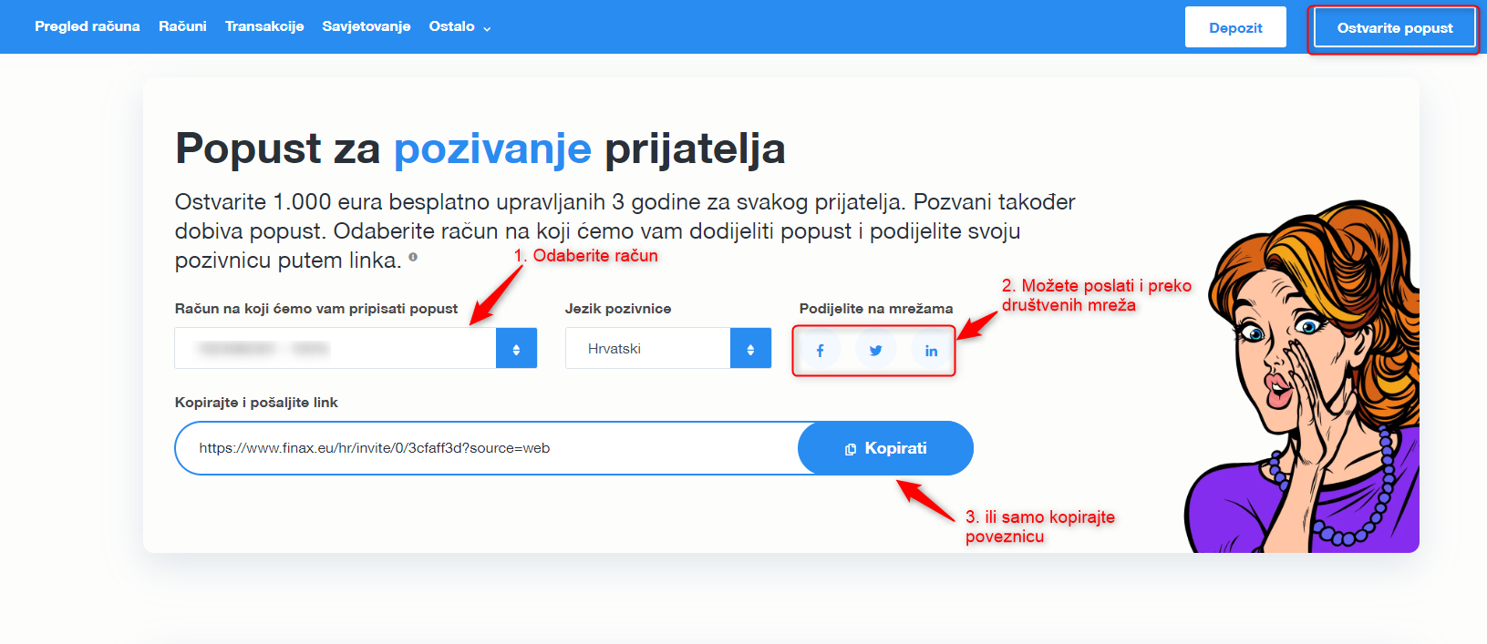 Pozovite prijatelje u Finax preko mobilne aplikacije  | Finax.eu