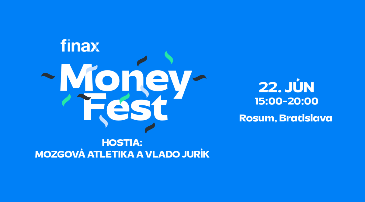 Finax MoneyFest | 22.jún 2023 v Rosume. Hostia: Denis Kováč (Mozgová Atletika), Vladimír Jurík (Peniaze sú čas), Juraj Hrbatý, Radoslav Kasík, Ján Tonka a Ján Jursa.