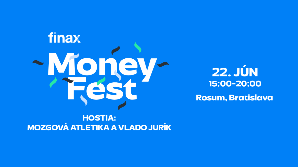 Finax MoneyFest | 22.jún 2023 v Rosume. Hostia: Denis Kováč (Mozgová Atletika), Vladimír Jurík (Peniaze sú čas), Juraj Hrbatý, Radoslav Kasík, Ján Tonka a Ján Jursa.