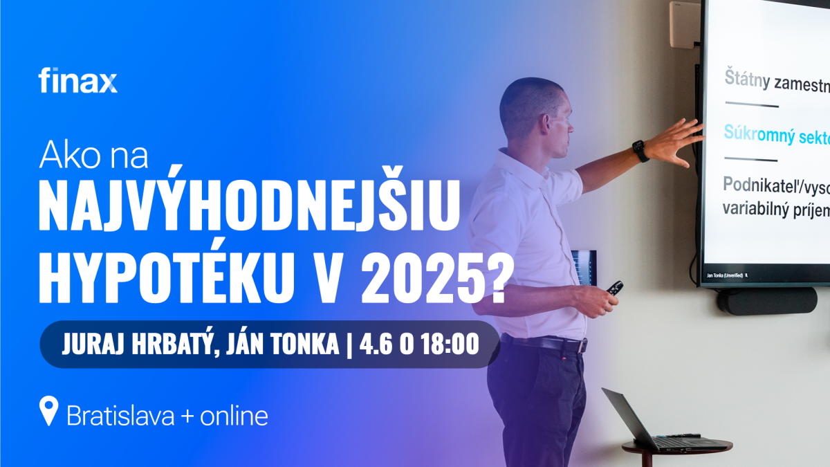 Promo obrázok k udalosti naživo. Webinár: Ako získať najvýhodnejšiu hypotéku v roku 2025?